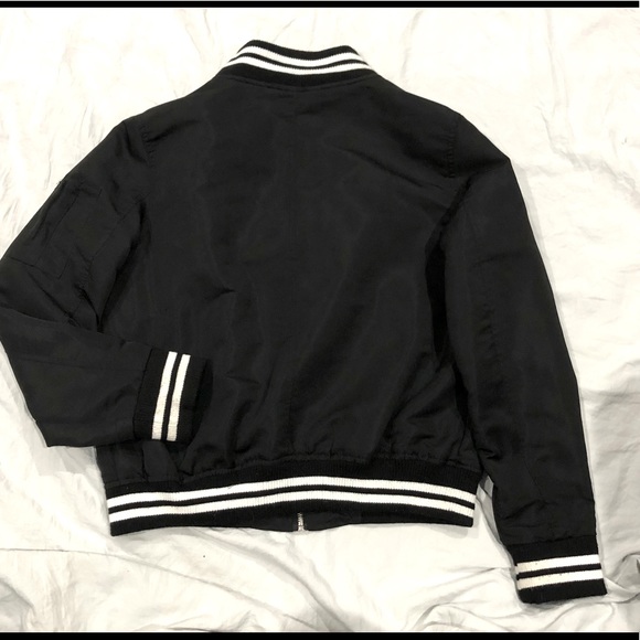 B SWEET Clothing Co women’s black bomber jacket size L NWOT never used - Picture 8 of 16